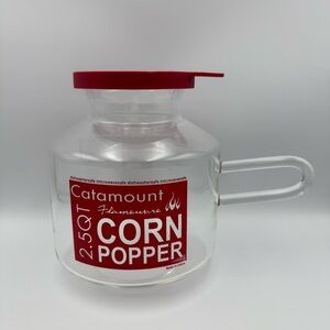 Microwave Popcorn Popper Catamount Glass Corn Popper 2 1/2 Quarts  New  S4208
